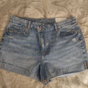 American Eagle Outfitters Blue Distressed Jean Shorts